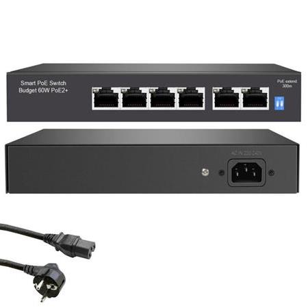 HERZ HR-PS4P2U 4 PORT + 2 UPLINK 10/100 POE SWITCH