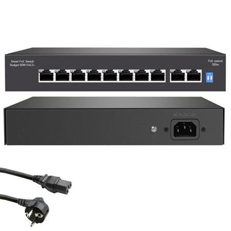 HERZ HR-PS8P2U 8 PORT + 2 UPLINK 10/100 POE SWITCH