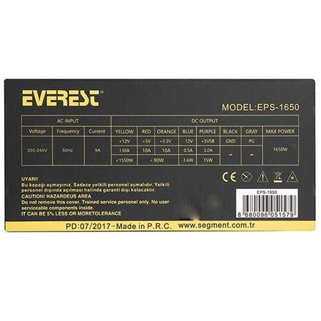 Everest EPS-1650 1650W 16* PCIe VGA Soket 14cm Fanlı Bitcoin Power Supply