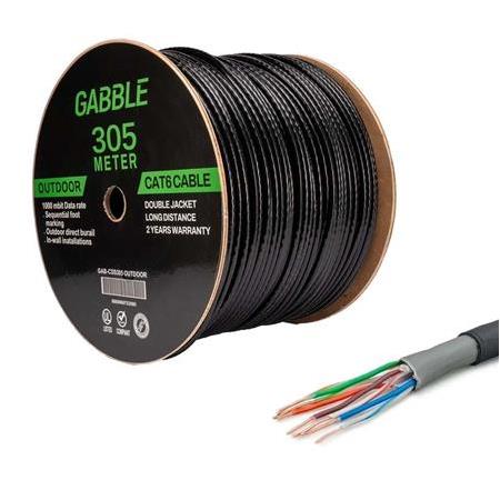 Gabble Cat6 Kablo Dış Mekan 23 AWG 0.5MM 305MT Gabble GAB-CDS305