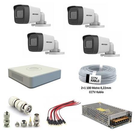 HIKVISION 4 LÜ 2MP 1080P BULLET FULLHD GÜVENLİK KAMERA SETİ