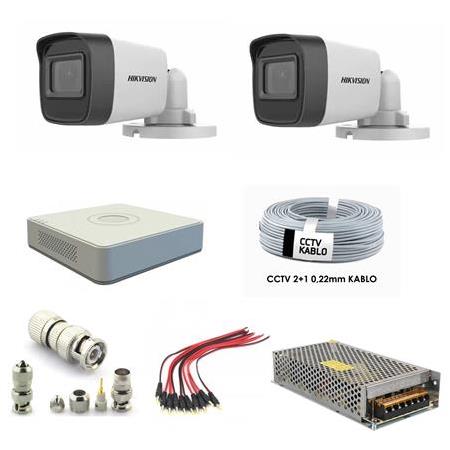 HIKVISION 2 Lİ 2MP 1080P BULLET FULLHD GÜVENLİK KAMERA SETİ