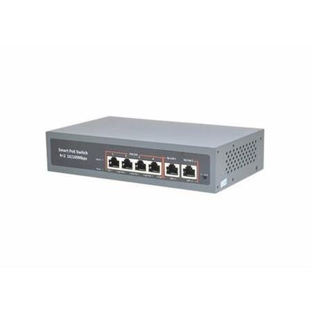 SWITCH SP-0678PLD 4Port PoE + 2 Port Uplink 250m Aktif PoE Switch Dahili Power