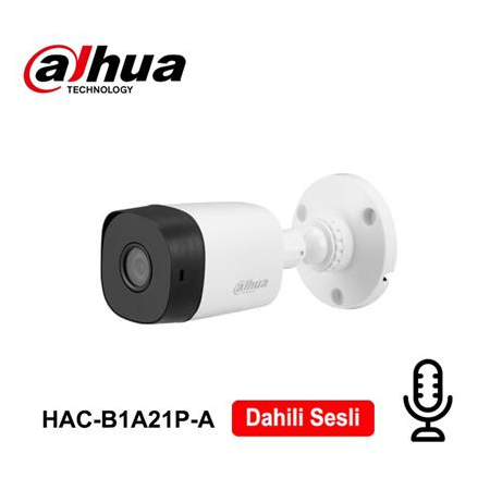 Dahua HAC-B1A21P-A 2MP HDCVI 3.6mm Sesli Bullet Kamera