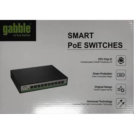 GABBLE POE GİGABİT 100 MBPS 8 PORT POE +2 PORT GIGABİT UPLİNK 120W SWİTCH