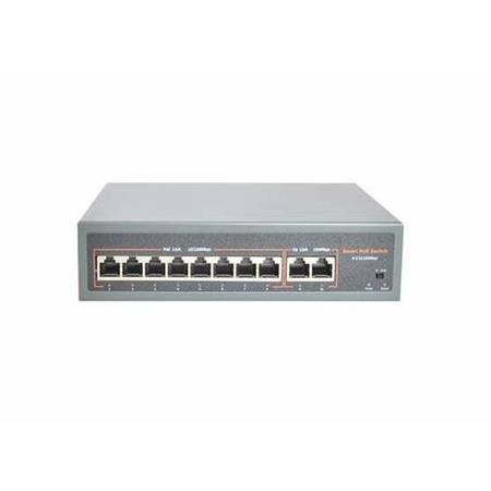SWITCH SP-10120PLDE 8 Port PoE + 2 Port uplink 250m AI Aktif PoE Switch- Dahili Power