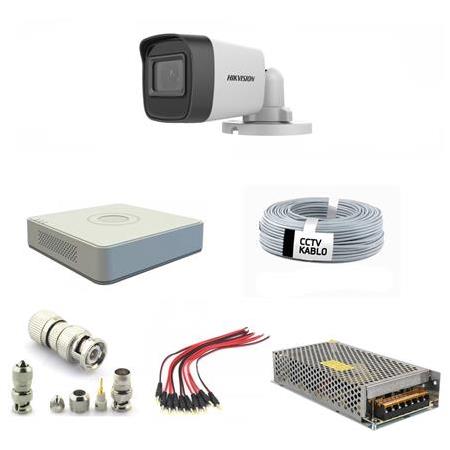 HIKVISION 1 Lİ 2MP 1080P BULLET FULLHD GÜVENLİK KAMERA SETİ