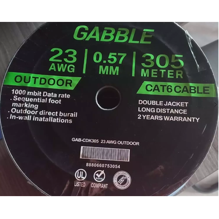 GABBLE CAT6 DIŞ ORTAM KABLO 305mt 23AWG (0.57mm)