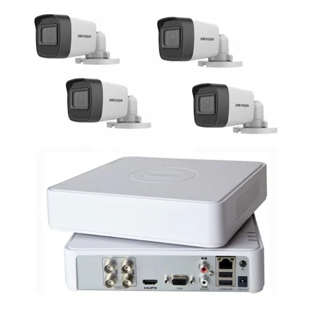 Hikvision DS-7104HGHI-M1 4 Kanal Hibrit Kayıt Cihazı 1 Adet + DS-2CE16DOT-EXIPF Full Hd 2mp Set